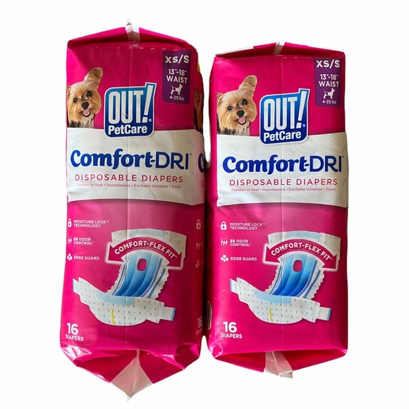 OUT! Pet Care Disposable Dog Diapers XS/S 16 Count - Picture 4 of 4